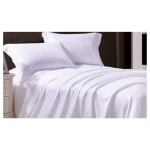 CANASIN SUPER KING SHEET T250, 0.4CM STRIPE, 60% COTTON/40% POLYESTER, WHITE